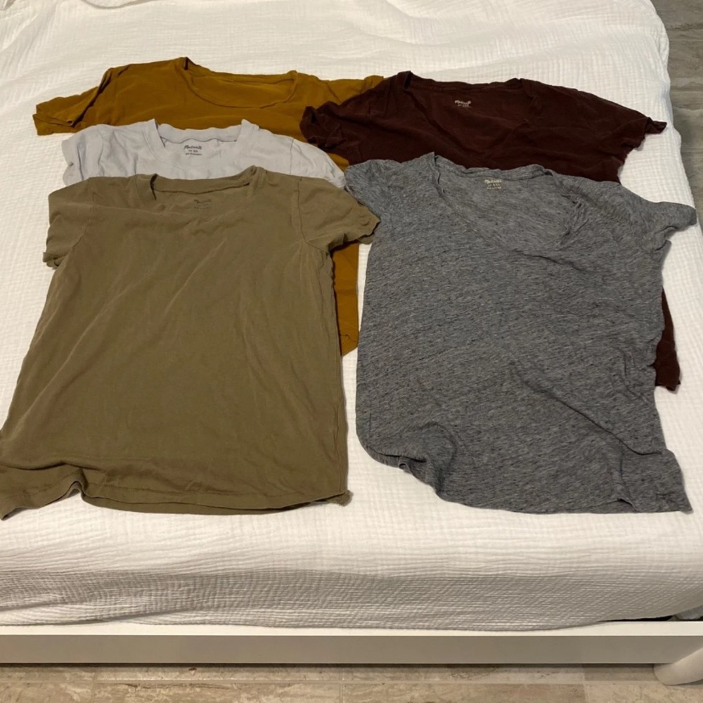 5 madewell tees xxs/xs